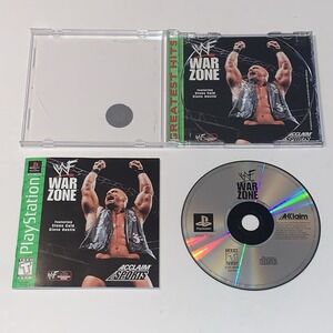 WWF War Zone (Sony PlayStation 1 PS1, 1998) CIB Reg. Card Tested Gameplay Photos